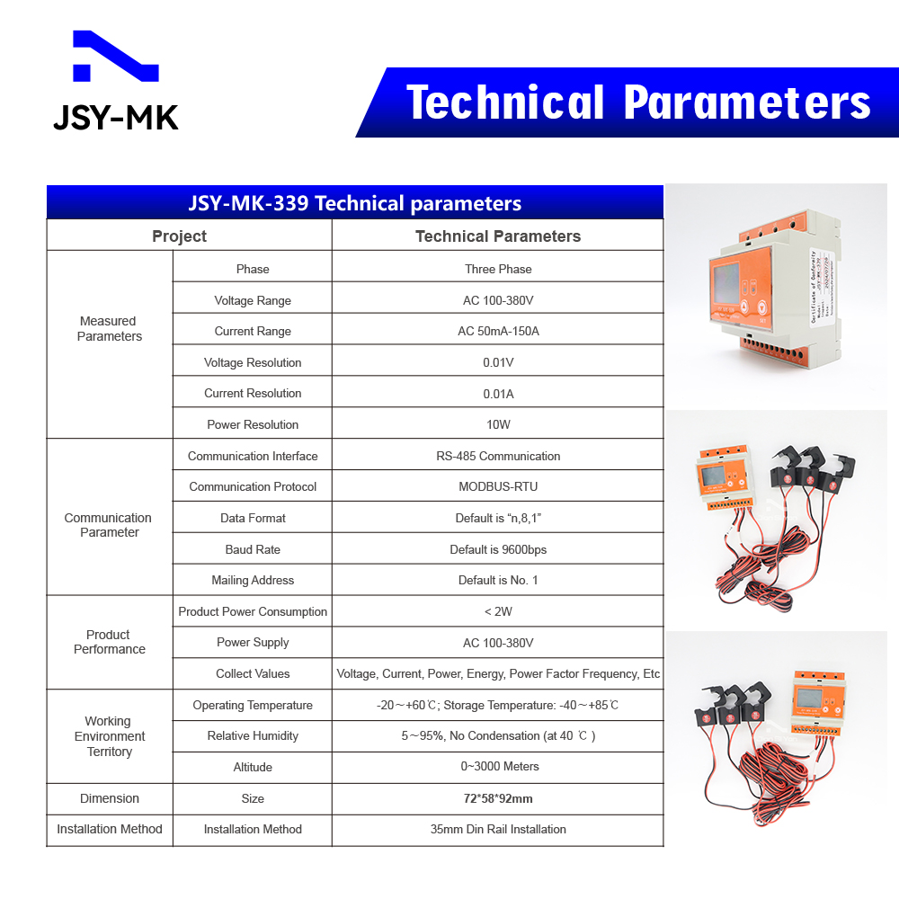 JSY-MK-339 RS485 Dwukierunkowy – Energy Meter Bidirectional recenzja i cena